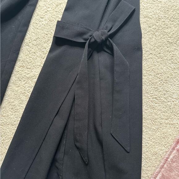 VENUS Elegant Black Flare Pants Split Leg with Tie - Picture 9 of 9